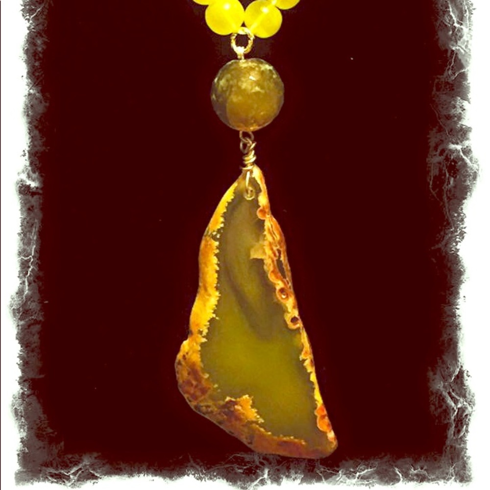 Necklace Agata Deep Green